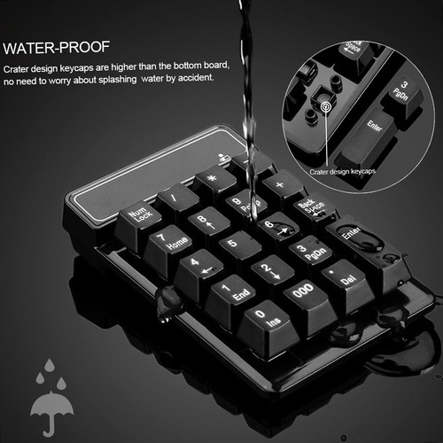 Teclado Mecánico Inalámbrico De 2,4 Ghz Teclado Numérico Fee