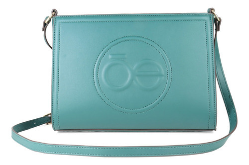 Bolsa Crossbody Cloe Clásica Monograma En Alto Relieve Color Azul