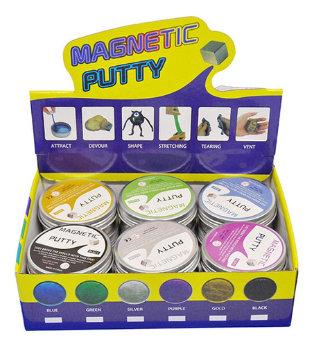 Arcilla Magnética De Plastilina Para Niños, 6 Cajas De Recue