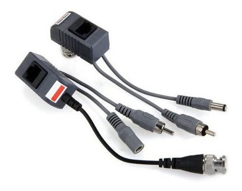 Par De Video Balun Pasivo Bnc A Utp Rj45 + Energía + Audio