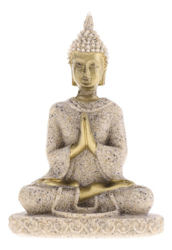 . Figura D/arenisca Tallada A Mano Dise?o Buda Meditando .