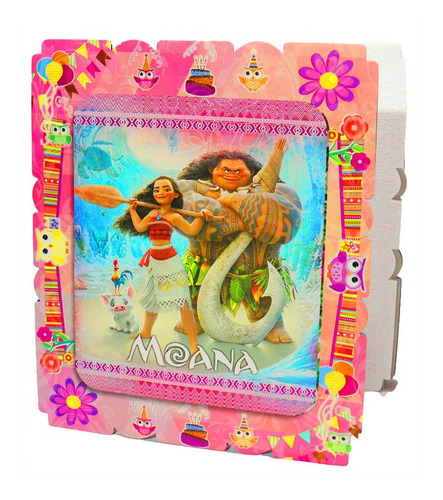 Piñata De Moana Cuadrada Infantil Fiesta Arlequín