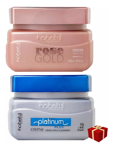 Hobety Máscara Platinum Plus 300g + Máscara Rose Gold 300g