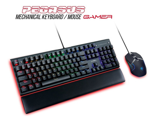 Imagen 1 de 5 de Combo Kit Gamer Teclado Mecanico + Mouse Optico Level Up