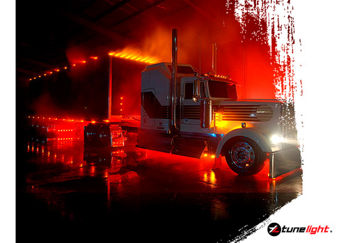 Set De 10 Plafones Lat Rect Luz Roja 12-24 Volts Tunelight