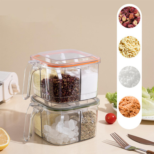Caja De Condimentos 4 Compartimentos De Almacenamiento Botes