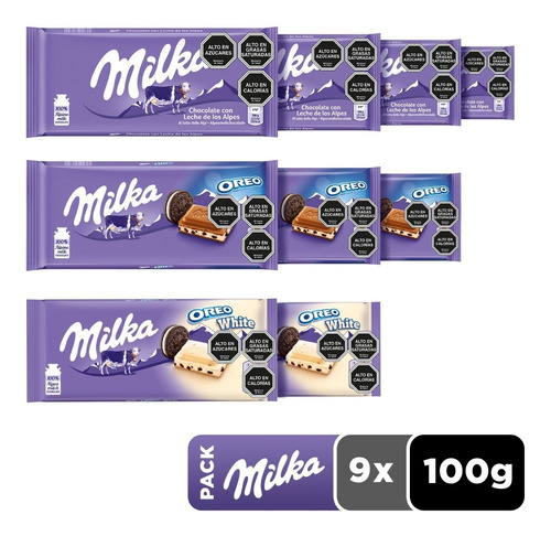 Imagen 1 de 2 de Pack Chocolate Milka® Variedades 9 Un
