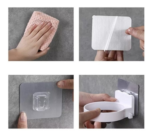 Imagen 5 de 5 de Apoya Secador Adhesivo Pared Super Resistente
