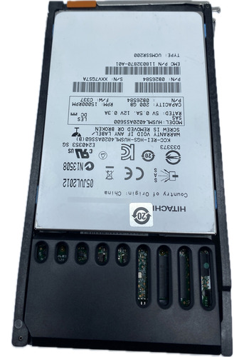 Ssd Emc 005050256 200gb 520 Bps 2,5 Para Vmax 10k 20k 40k Água