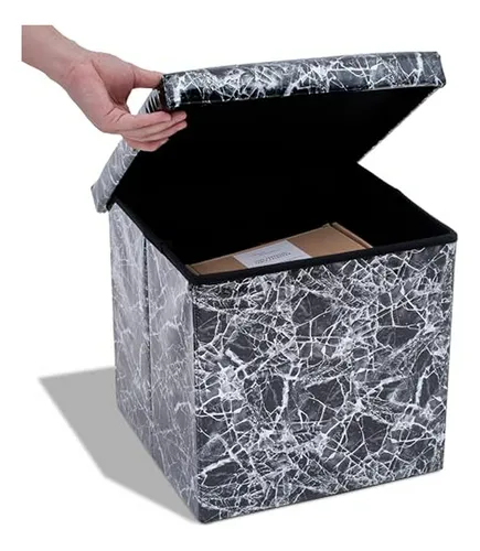 Otomanas Con Almacenamiento Dawhud - Estilo Mármol Negro