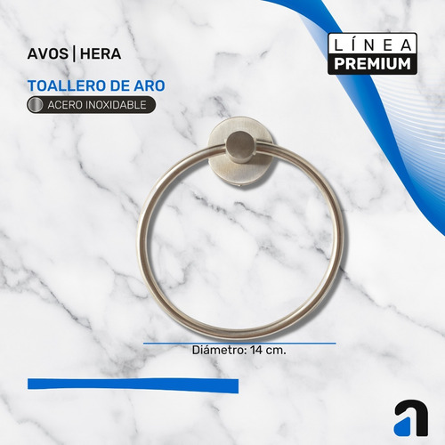 Imagen 7 de 10 de Kit Accesorios Baño 100% Acero Inoxidable 304 / Avos - Hera