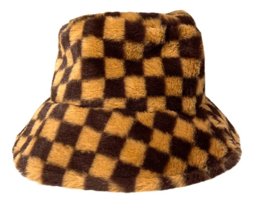 Sombrero Piluso Peluche Pelo Checkered Corderito Abrigo