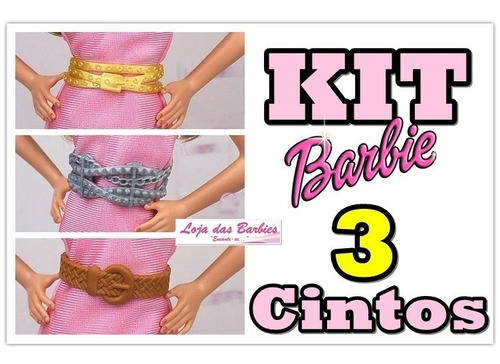 Kit Lote Com 3 Cinto Fashion P/ Boneca Barbie Monster High