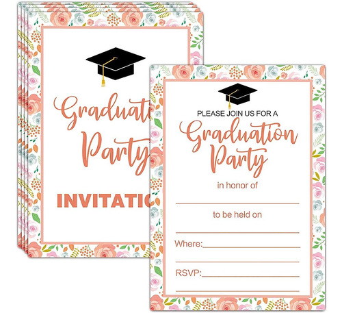 Invitaciones A La Fiesta De Graduación Con Sobres - Tarjetas