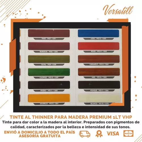 Tinte Al Thinner Para Madera Premium Litro Vhp