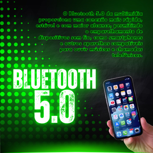 Mp5 Touch 9'' Android 14 Carplay Sem Fio Bluetooth Som Carro
