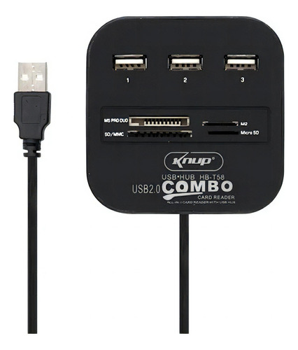 Hub 3 Portas Usb 2.0 Leitor De Cartão Micro Sd Integrado Universal Colorido Coloridos