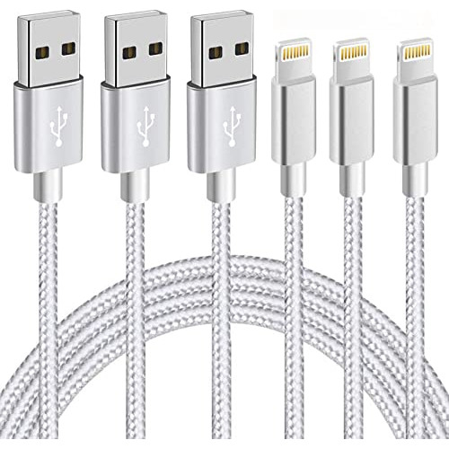 iPhone Charger Lightning Cable 3pack 6ft Nylon Braided Usb C