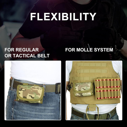 10 Round Shotgun Shotshell Reload Holder Molle Pouch For 12
