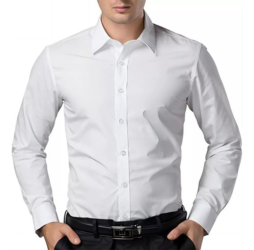 Camisa Formal Shirt Slim Fit Calidad Casual Manga Larga 2pzs