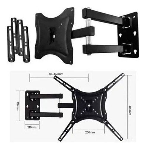 Soporte Tv Con Brazo De Acero 180o 32 A 55 Pulgadas Color Ne