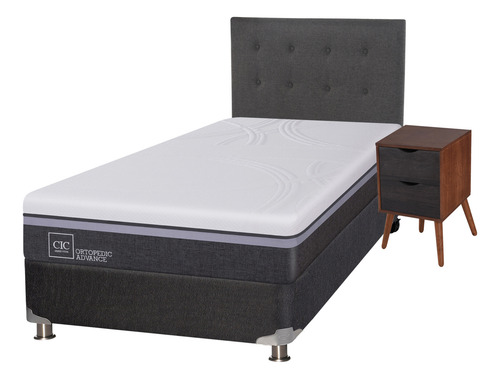 Box Spring Ortopedic Advance 1.5 Plazas + Set Eufrates