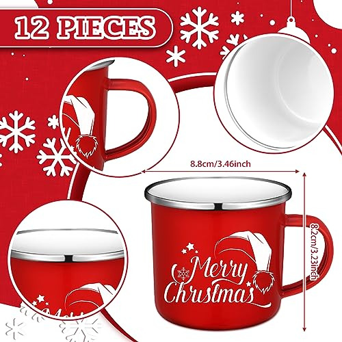 Tazas Navideas Esmaltadas 12 Oz Con Frases - Regalos Para Mu
