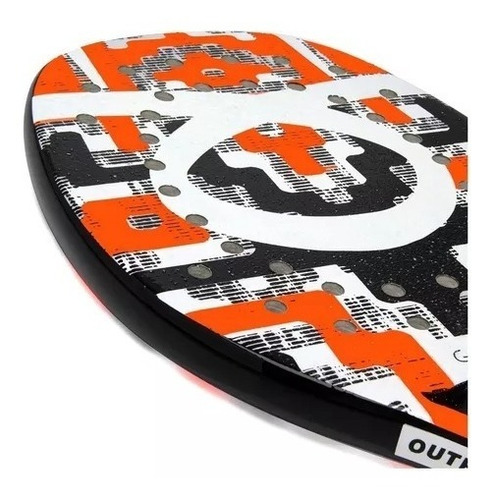Raquete Beach Tennis Outride Grid 2021 Carbono + Capa Cor Laranja/Preto