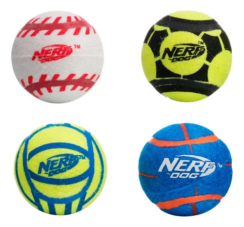 Nerf Pelotas Tenis Para Perro X4 6 Cm Diseños - Vaj