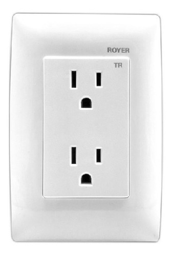 10 Receptáculos Duplex Polarizados Línea Royer 100 (blanco)