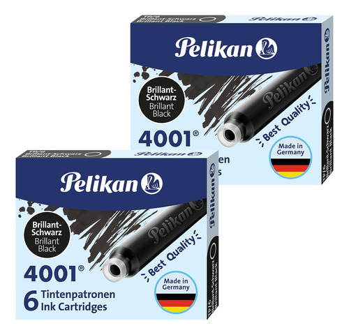 Cartucho Estilográfico Pelikan 4001 Tp Negro (2 Cajas)