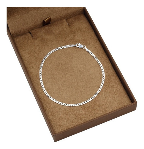 Pulseira De Prata 925 Masculina Groumet 21cm 2,2m Fina Shops Cor Prateado