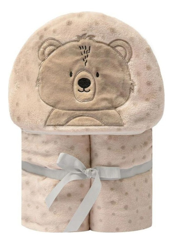 Cobertor Com Capuz Bordado De Microfibra Friends 1,10 X 90cm Cor URSO TED Urso