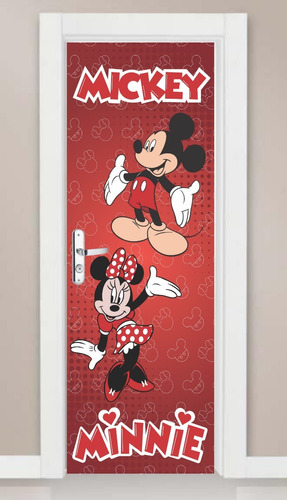 Adesivo Porta Parede Quarto Infantil Mickey Minnie Exclusivo