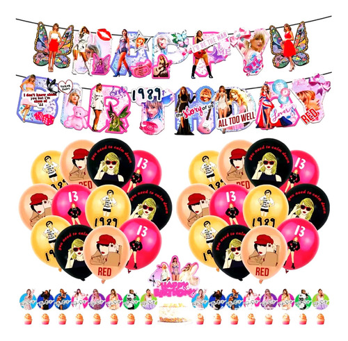 Kit Cumpleaños Taylor Swift Swiftie Decoración Globos Etc