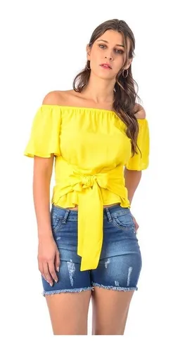 Blusa Primaveral Hombros Descubiertos B24 19 Cuotas sin inter s