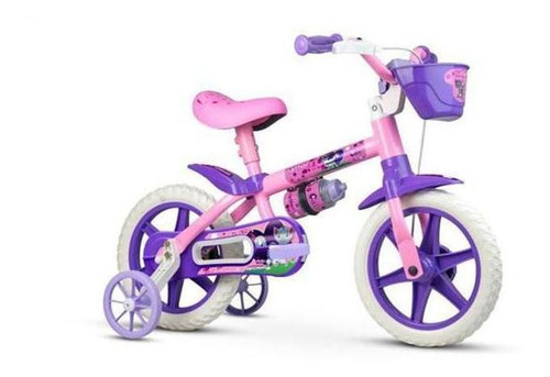 Bicicleta Infantil Aro 12 Menina Com Rodinhas Nathor Cat