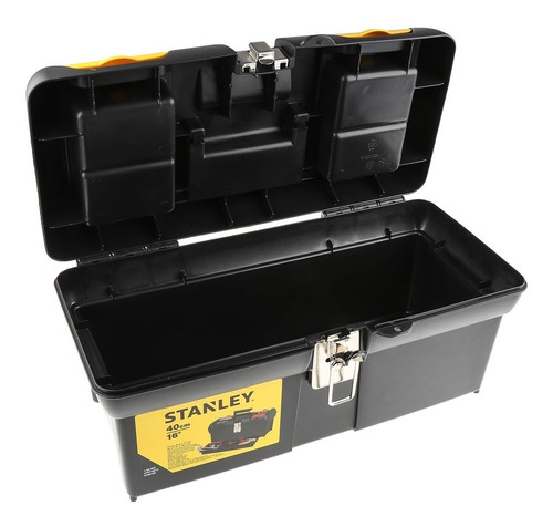 Caja de herramientas Stanley 16-013 de plástico 206mm x 403mm x 181mm negra y amarilla