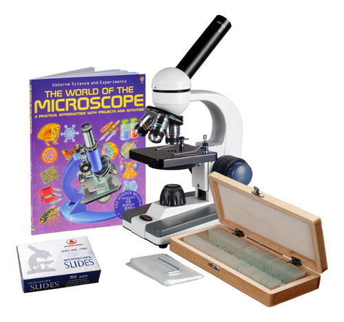 Amscope Microscopio Monocular Compuesto M150c-50wm-50p100s,.