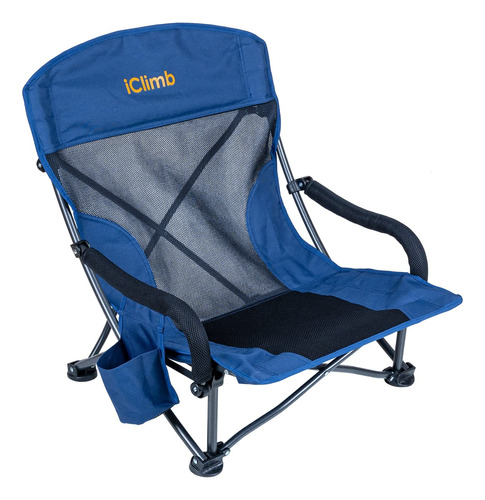 Iclimb Silla Plegable De Camping De Playa Baja Y Ancha Con B