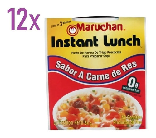 Maruchan Carne De Res Caja 12 Unidades/vasos