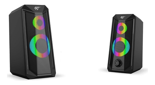 Imagen 3 de 4 de Parlantes Usb Gamer 2.0 Iluminación Rgb Havit Hv-sk202