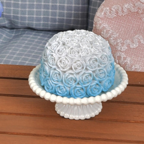 Pastel De Resina En Miniatura, Mini Juguete De Comida, Azul