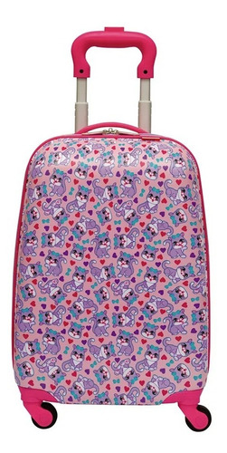 Imagem 3 de 10 de Kit Mochila Malinha Escolar Infantil Gatinha Cat 4 Rodinhas