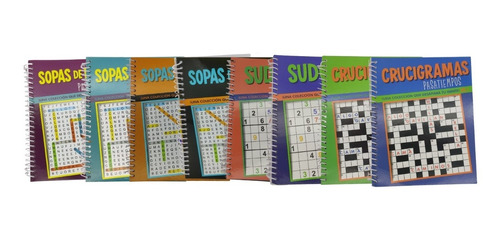 Set De 8 (sopas De Letras, Sudoku Y Crucigrama) Pasatiempos
