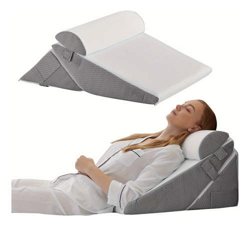 Juego De 3 Almohadas Con Forma De Cuña Para Cama, Soporte De