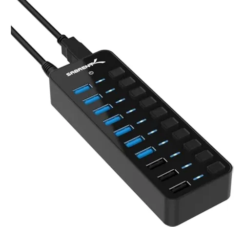 Sabrent Hub Usb 3.0 De 60 W Y 10 Puertos Incluye 3
