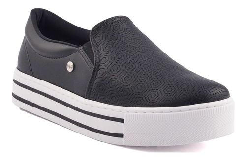 Tenis Feminino Slip On Flatform Alto Via Marte 21-3148 Preto