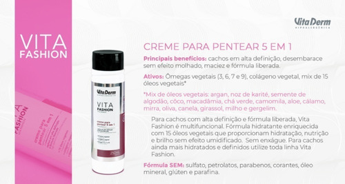 Creme Para Pentear Vita Fashion 5 Em 1 Cabelos Com Cachos