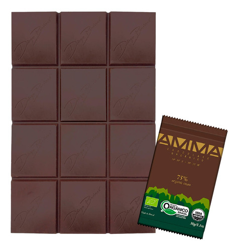 Chocolate Orgânico 100% Cacau A Vácuo Amma 1kg Ganhe